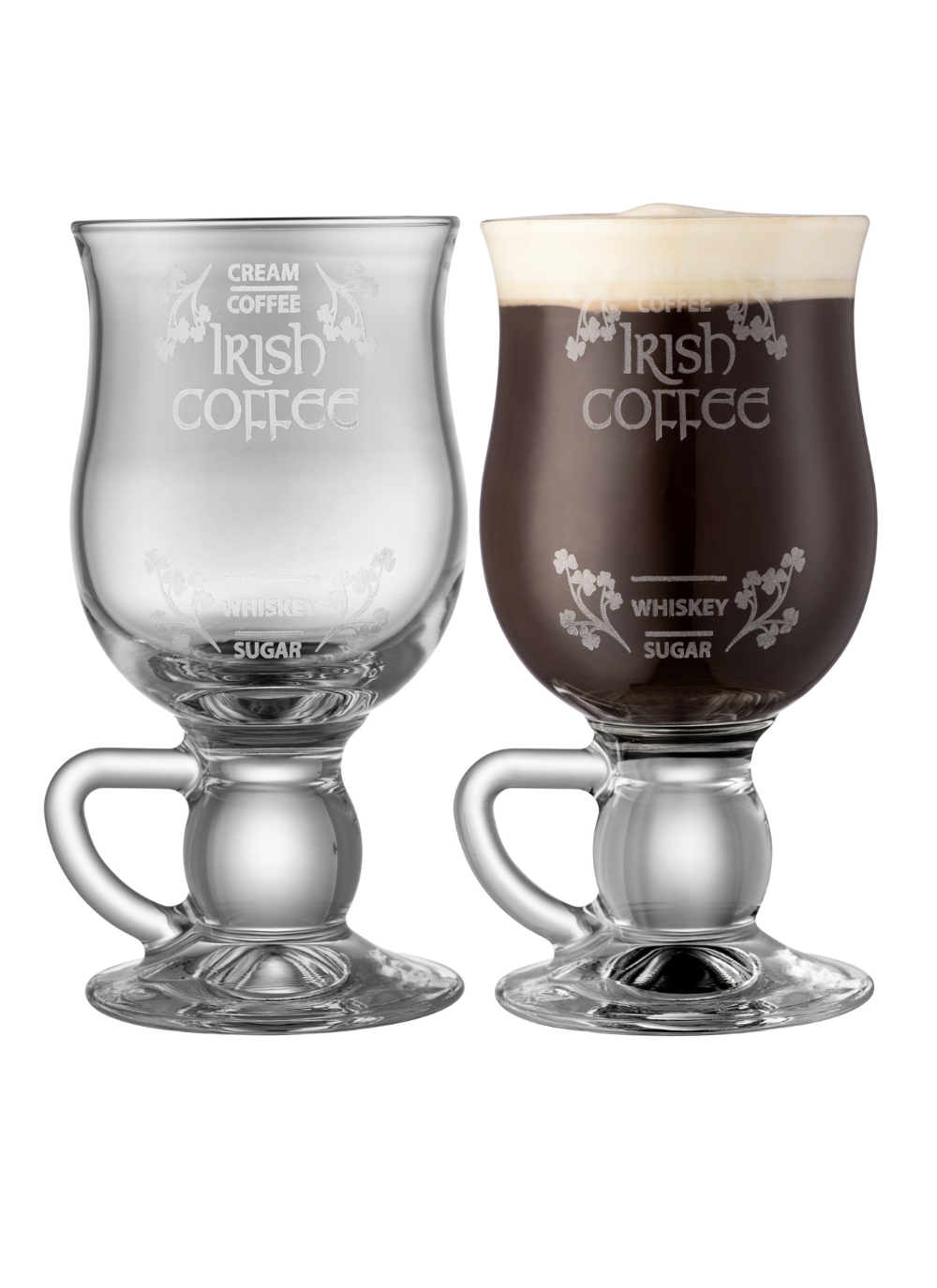 Pair of Irish Coffee Glasses (Recipe Included) 